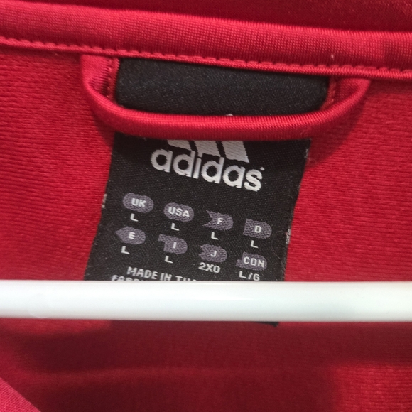 Adidas red soccer zip up size large. - Picture 3 of 5